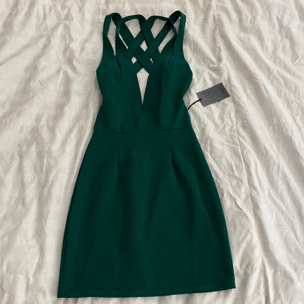 Green cocktail dress